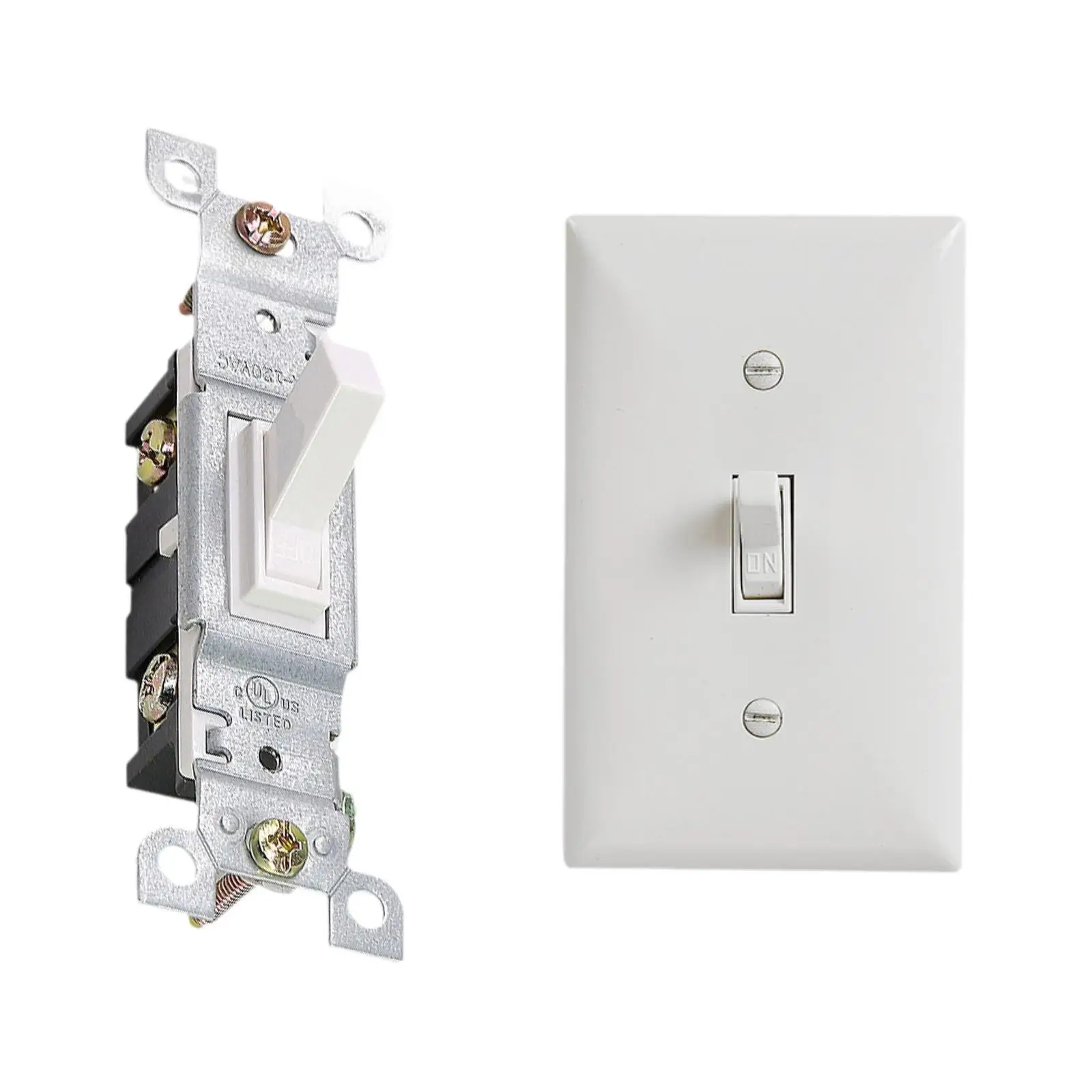 Toggle Wall Switch 120VAC/15A Grounding Toggle Switch Single Pole Control Switch on Off Light Switch for Home Office Kitchen