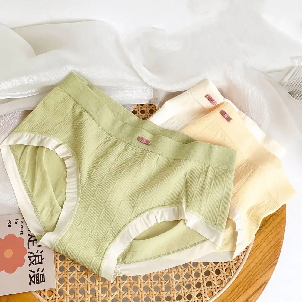 

8Pcs Soft Mid Waist Bowknot Panties Thin Underpants Seamless Briefs Lingerie Cotton Crotch Underwear for Women Gifts
