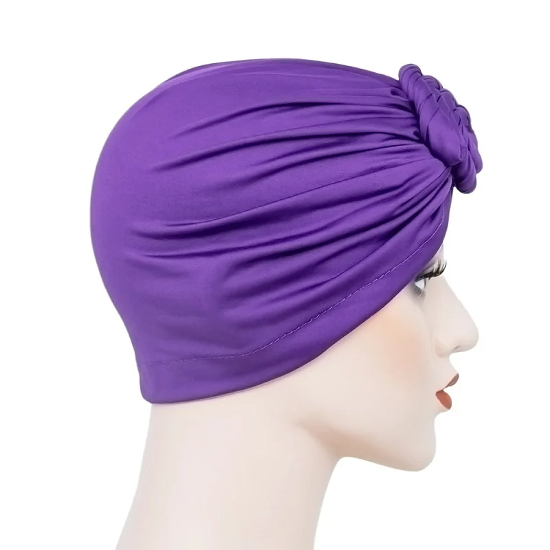 New Woman\'s Milk Silk Muslim Hats Stretch Fabric Forehead Cross Indian Turban Fashion Muslim Bandana Cap