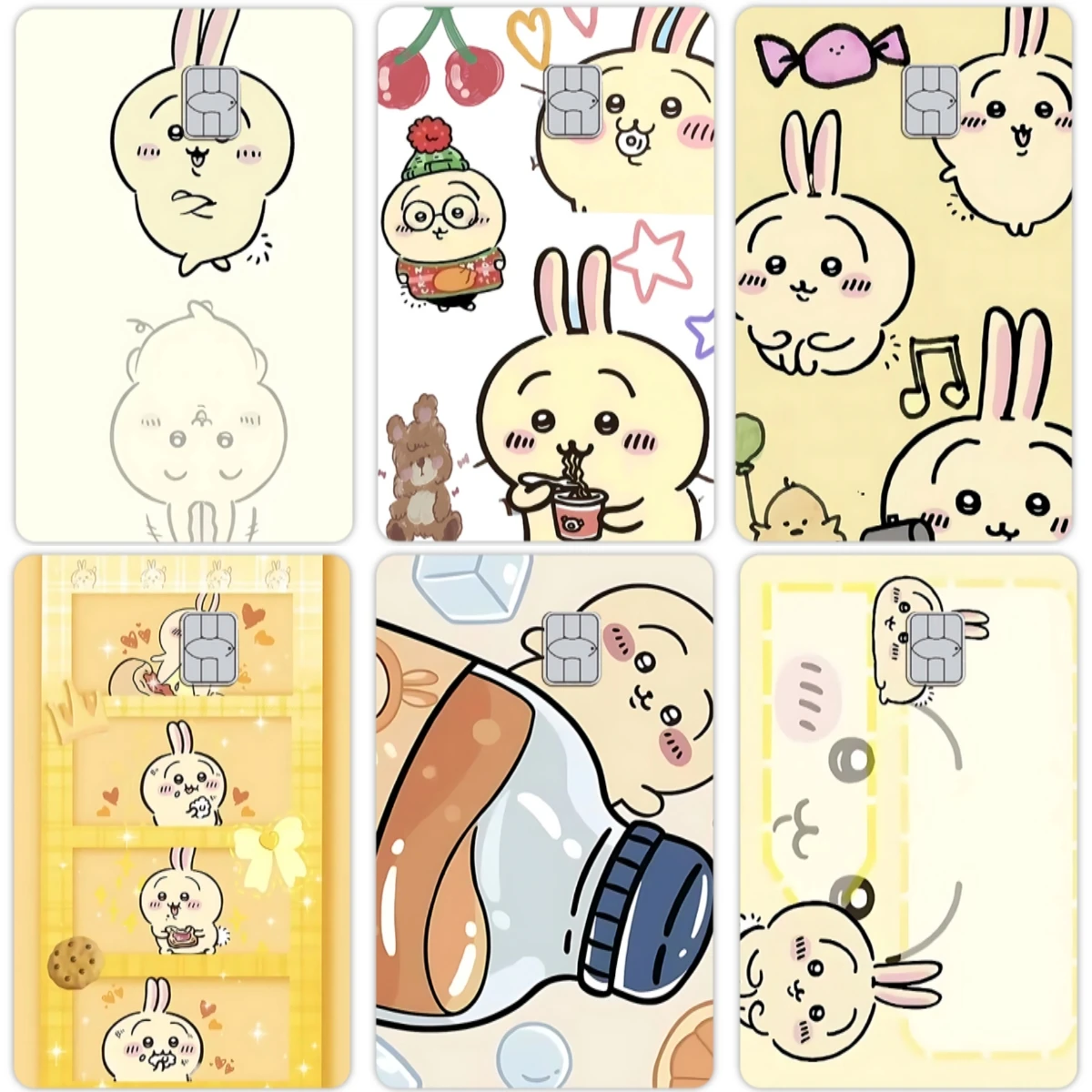 

Usagi Anime Diy Credit Card Debit Card Stickers Decor Waterproof Scratch Resistant Waterproof Protective Skin Film Girl Gift Toy