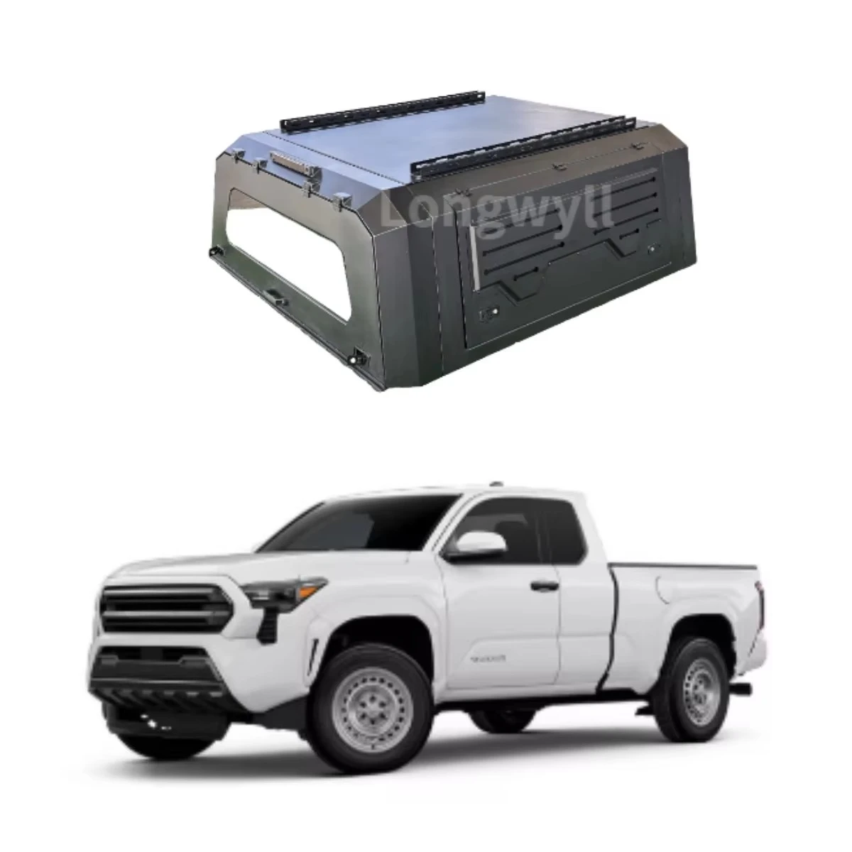 

Waterproof Anti-Rust Aluminum Pickup Truck Canopy for Tacoma Single Cab Truck Bed Camper Shell Heavy-Duty Smart Locking