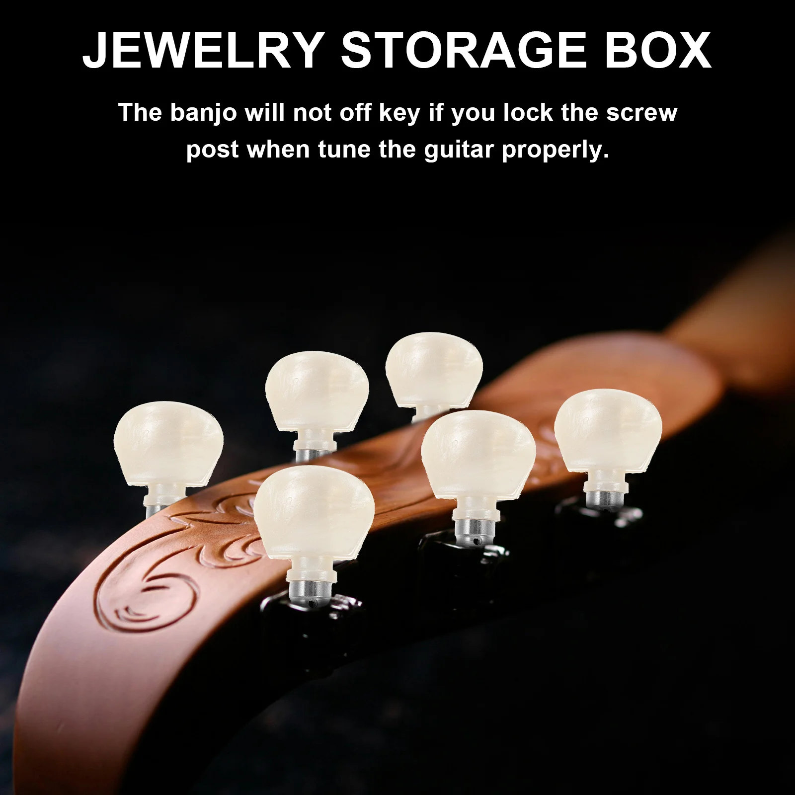 

1Set Banjo Tuner Key Buttons Zinc Alloy PVC Rust Resistant Long Time Use Ideal for Mandolin Tuning Guitar Parts