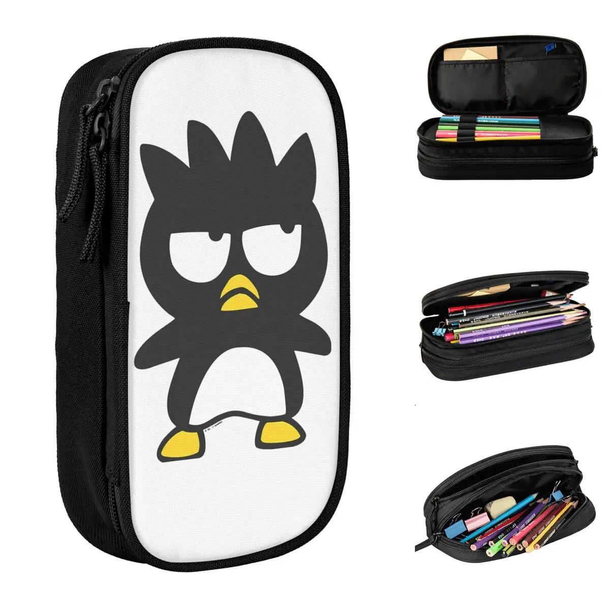 Badtz Marus Movie Cartoon Pencil Cases Penguin Pencil Pouch Pen Box Kids Big Capacity Bag School Supplies Gifts Stationery