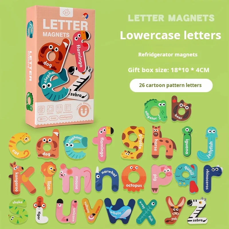 Pasta magnetica di carta per bambini Lettere minuscole Puzzle di animali Puzzle Divertente allenamento Colore Abnormità Gioco di adesivi per regali