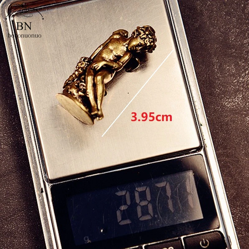 Retro Copper God of Love Cupid Statue Small Ornaments Brass Angel Figurines Desktop Decorations Home Decor Accessories for Room