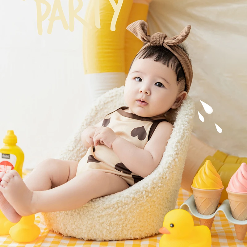 Summer Swim Pool Theme Baby Photography Outfit Baby Beach Swimming Ring Ice Cream Photo Props Studio Infant Photo Accessories