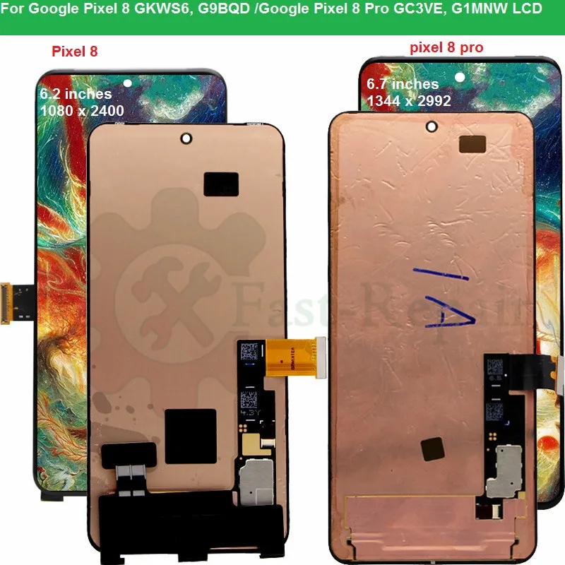 Google Pixel 8用のオリジナルLCDディスプレイ,デジタイザーアセンブリ