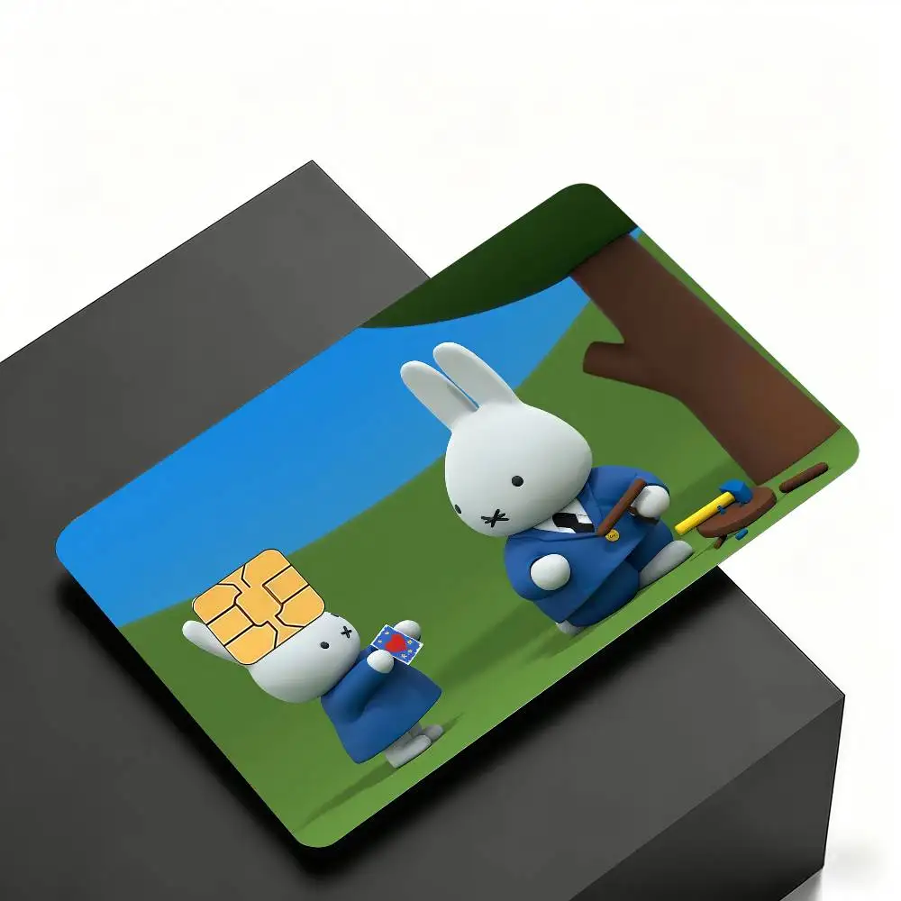 Niedliche M-Miffy Kreditkarten-Skin-Cover-Aufkleber 4 Stück Folien Bus-Pass Vorderseiten-Dekoration Bank-Debit-Karten Wasserdicht – Detail 11