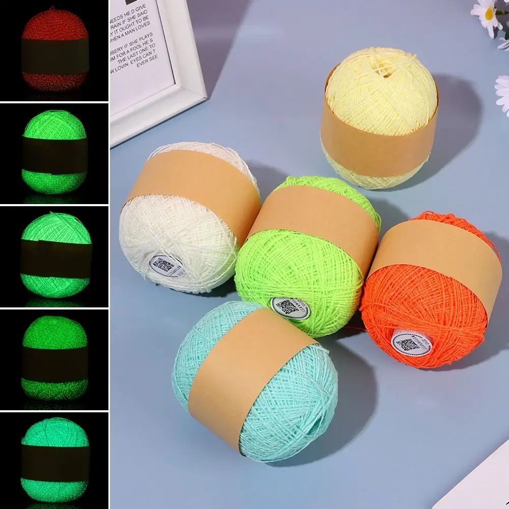 DIY Weave Handmade Hand Knitted Glow in the Dark Luminous Chunky Yarn Knitting Wool Yarn