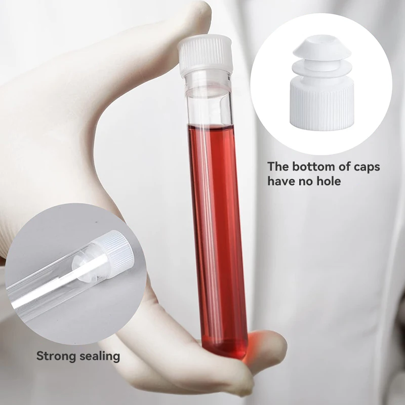 WESTTUNE 50Pcs 12x100mm Plastic Test Tubes with Caps Clear PS Lab Tubes for Sample Storage  Experiments Plant Propagation