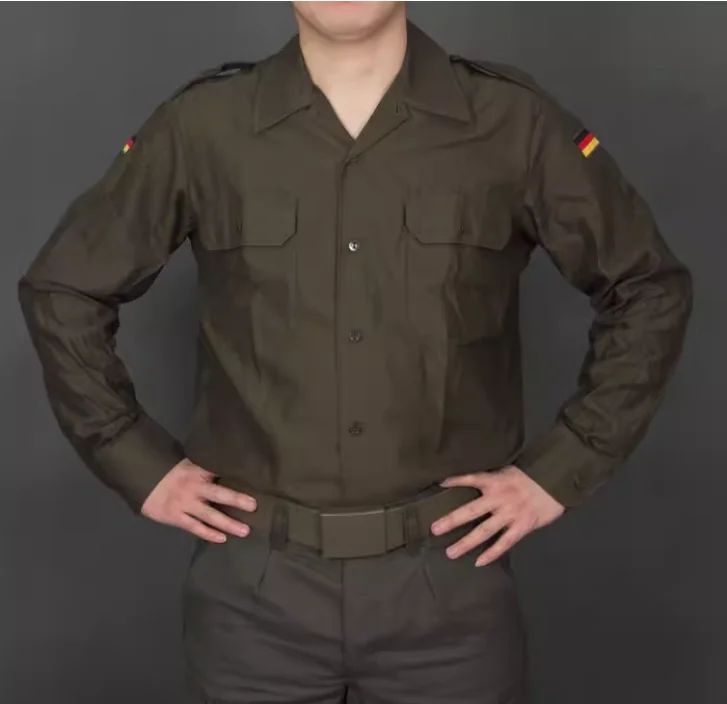 العلامة التجارية الجديدة الطبعة العسكرية الرسمية الألمانية الغربية الألمانية قميص طويل الأكمام #1