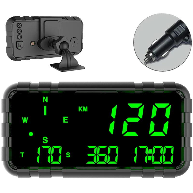 

GPS Speedometer C3012 Speed Odometer Mileage HUD Display Digital Speed Alarm MPH KMH Altitude Display with compass clock