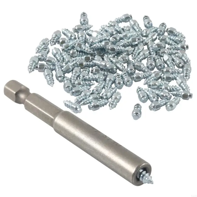 

517B 100Pcs Snow Screws Tire Studs Anti Skid Falling Spikes Wheel Tyres 9mm/12mm