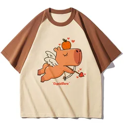 Capybara t shirt women modern style active wear quick dry tshirt female funny manga clothes