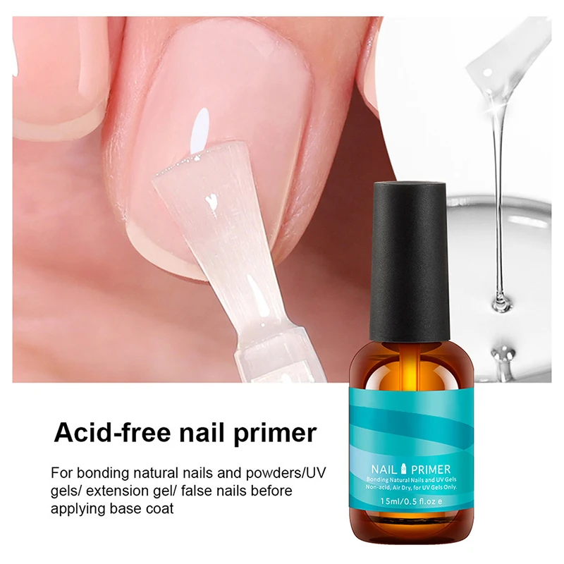 2Pcs 15ml Nail Primer Fast Air Dry Prep Dehydrator For Nail Soak Off Base Primer Gel First Nails Gel for Manicure Tools 2024