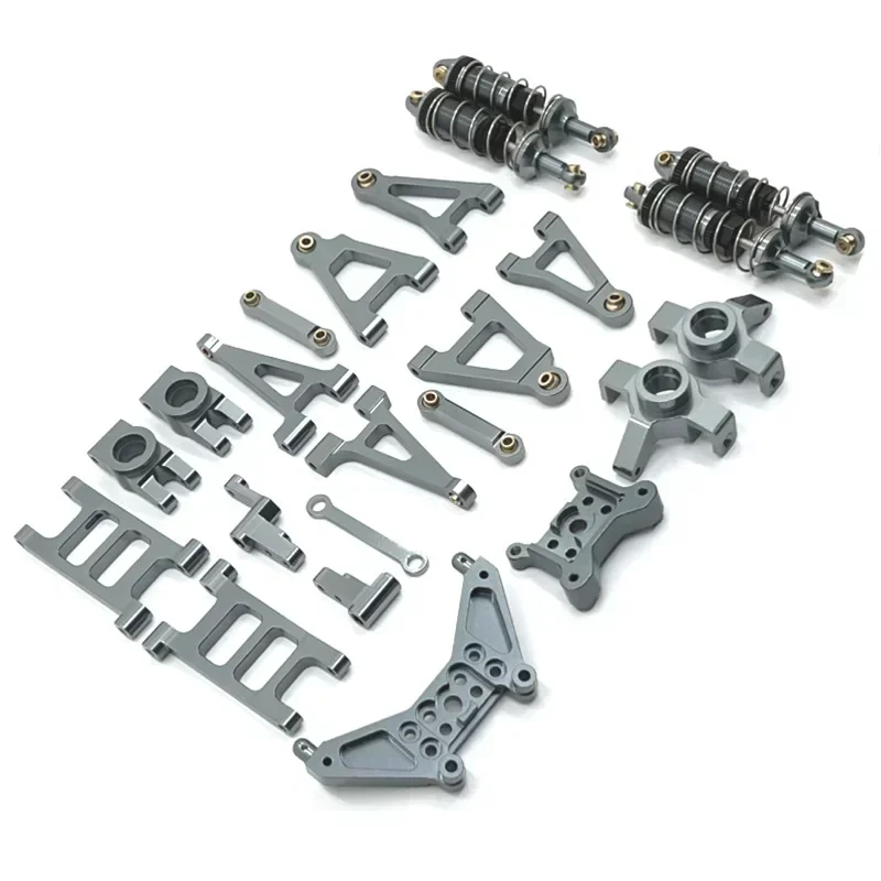 MJX 14301 14302 Metal Suspension Arm Steering Cup Shock Absorber Steering Assembly Shock Tower Set 1/14 RC Car Upgrade Parts Kit