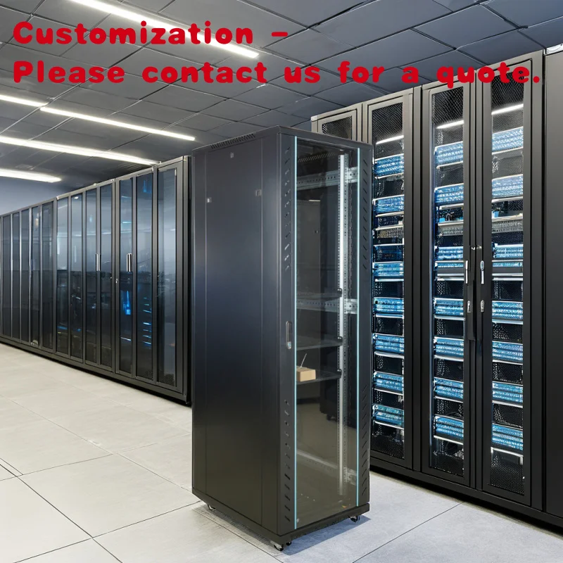 custom.CE Approved 42U Steel Server Rack Cabinet 19\ Floor Standing Data Center 6U 27U Computer Internet Telecom Server