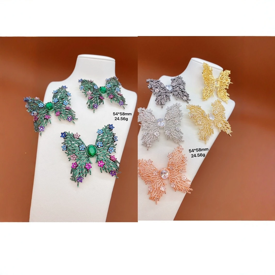 

K-hop New Style Green Butterfly Zircon Inlaid Elegant Shiny Brooch For Coat Sweater Shirt Suit Pin