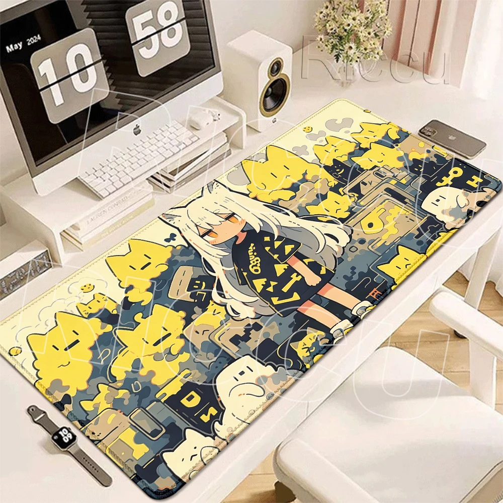 

New Girls and Cat Pattern Mouse Pads Kawaii Anime Deskmat PC Gaming Accessories Computer Offices Non-slip Mousepad Keyboard Rugs