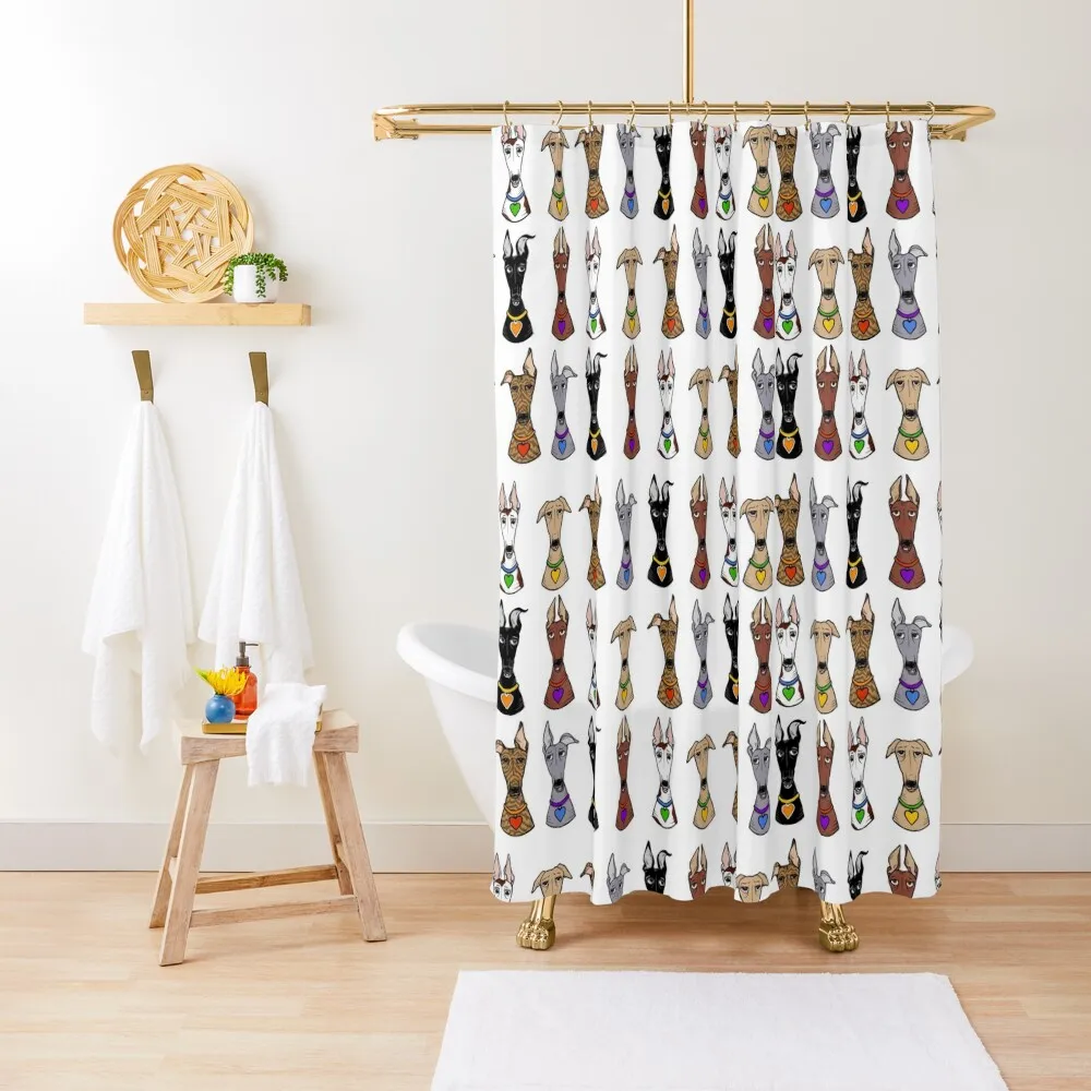 

Shades of Greyhound Shower Curtain Cute Shower Accessories For Shower And Services Funny Bathroom Box Curtain