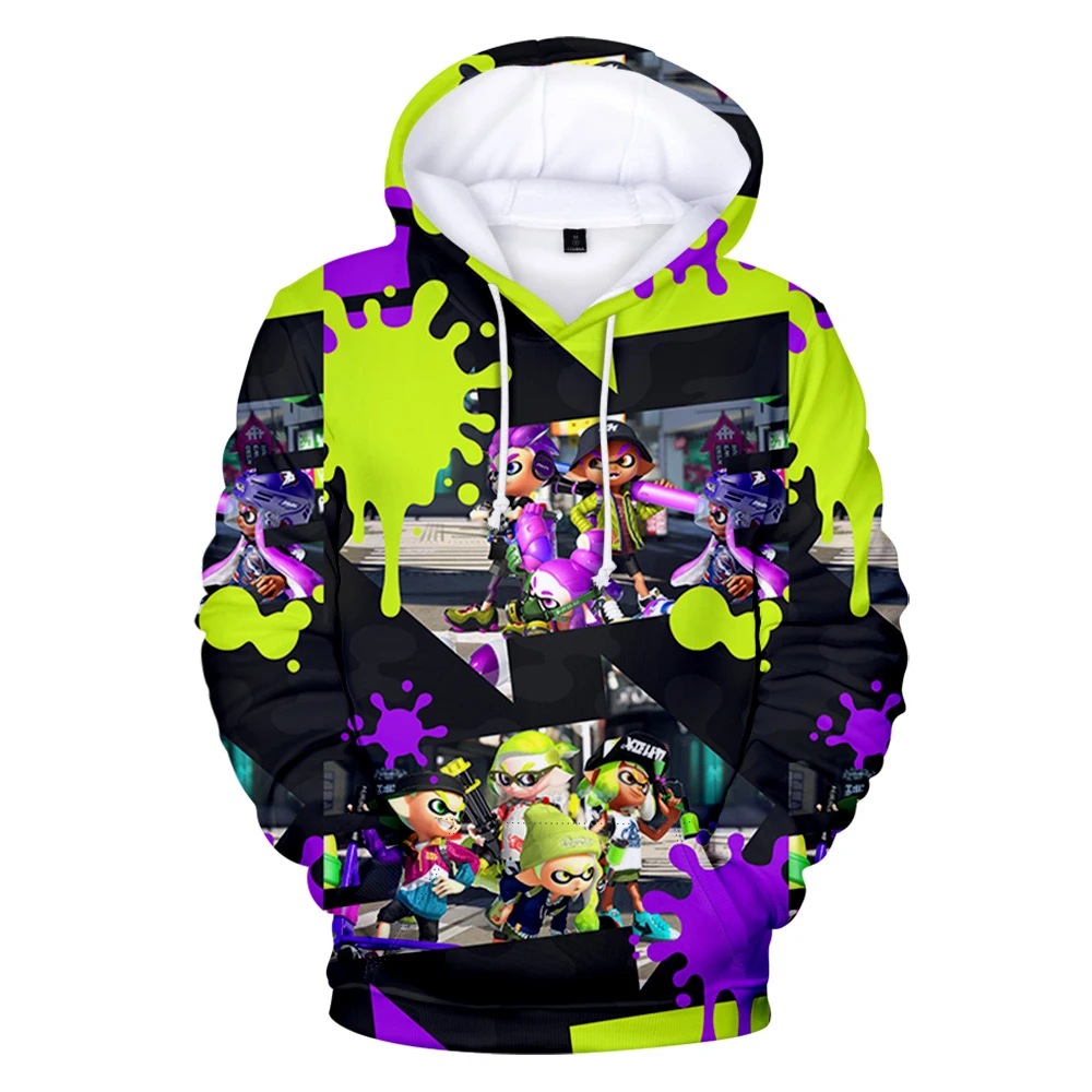 Splatoon 3 Game uniseks lengan panjang kaus Pria Wanita Hoodie permainan baru pakaian 3D