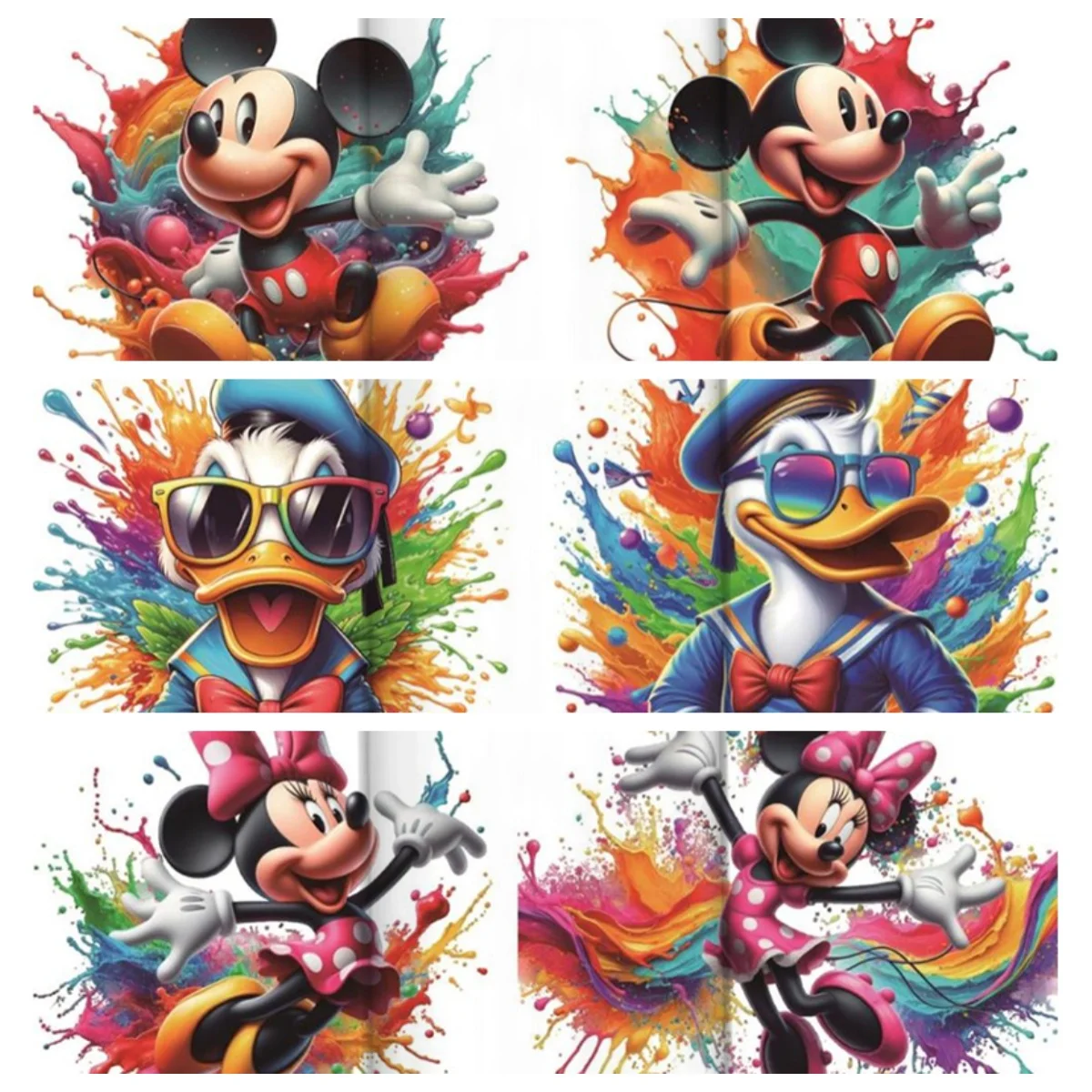 

Новый дизайн, милые обертки для чашек с Микки и Минни 3D UV DTF для водонепроницаемой термопереносной наклейки емкостью 16 унций, наклейки для очков, кружки, сделай сам, наклейка