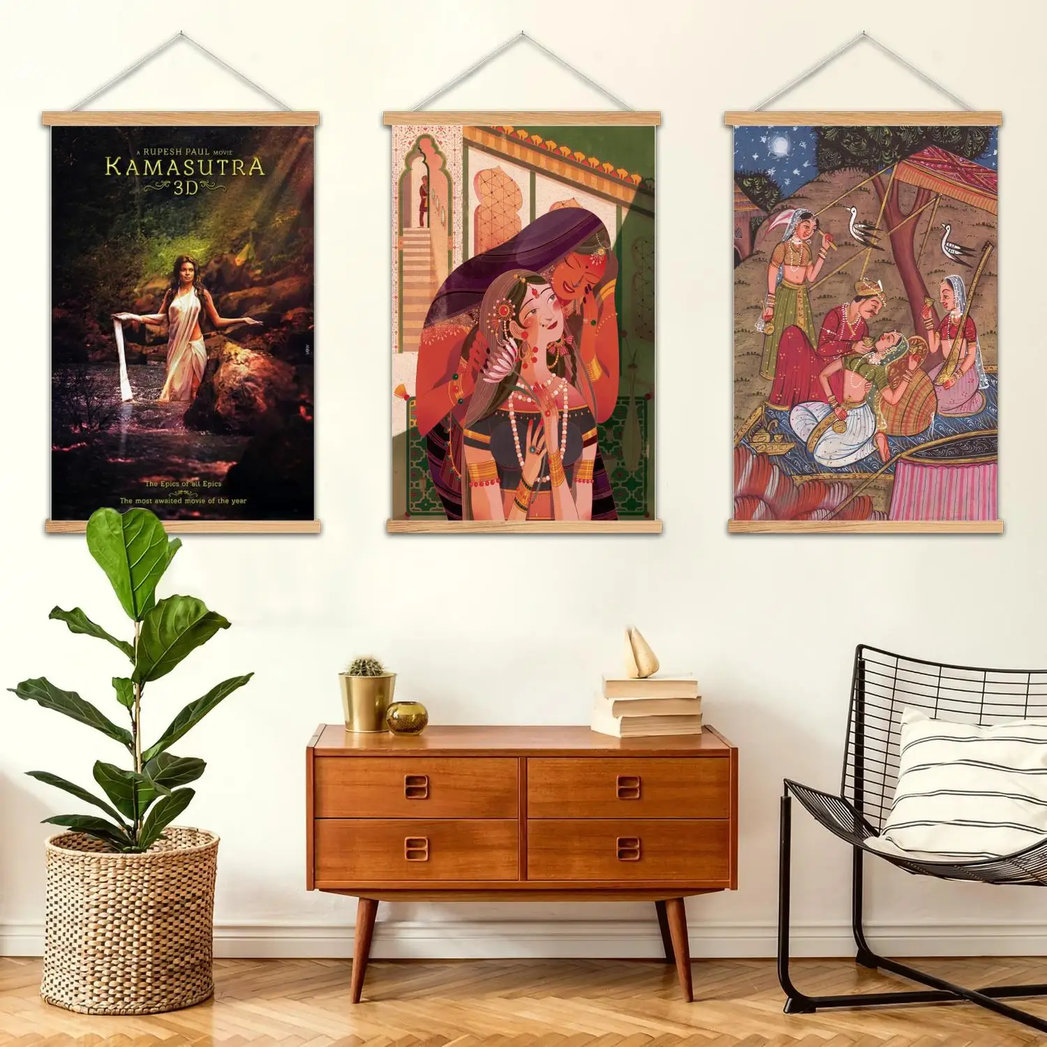 kamasutra Framed Wall Painting Canvas Art Poster and Wall Art  Modern Family Bedroom Decor Posters,Decorative painting