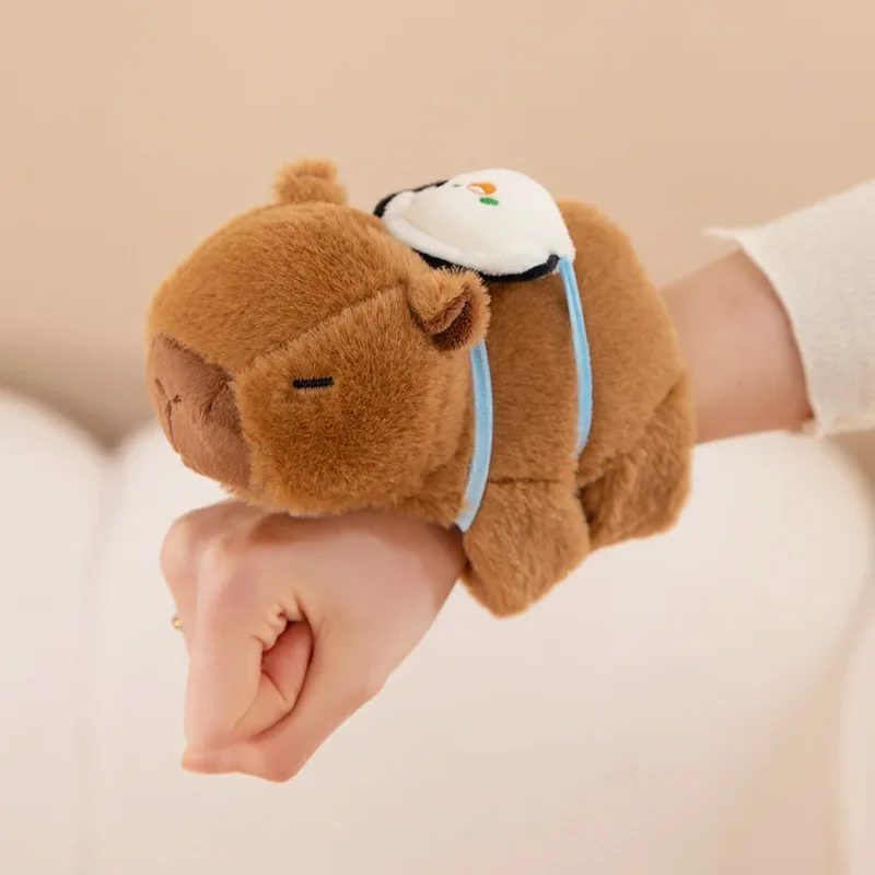 น่ารัก Capybara สัตว์ Slap Snap Wrap สายรัดข้อมือสร้อยข้อมือตุ๊กตาสัตว์ตุ๊กตา Kawaii Capybara แหวนมือสายรัดข้อมือเด็กของเล่นตลก