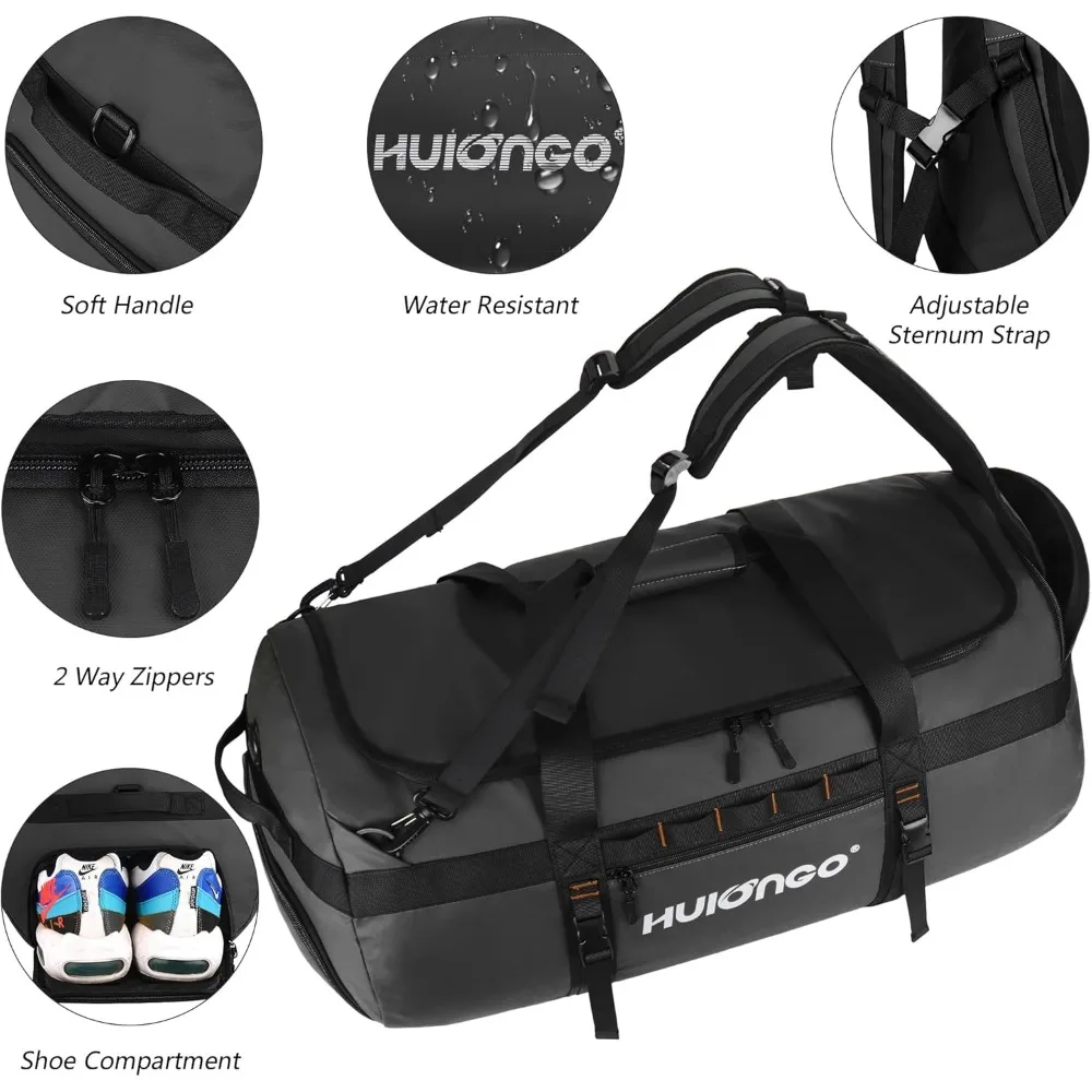 حقيبة ظهر كبيرة من القماش الخشن مقاومة للماء سعة 90 لترًا للرجال - أساسية للسفر والمغامرة الخارجية