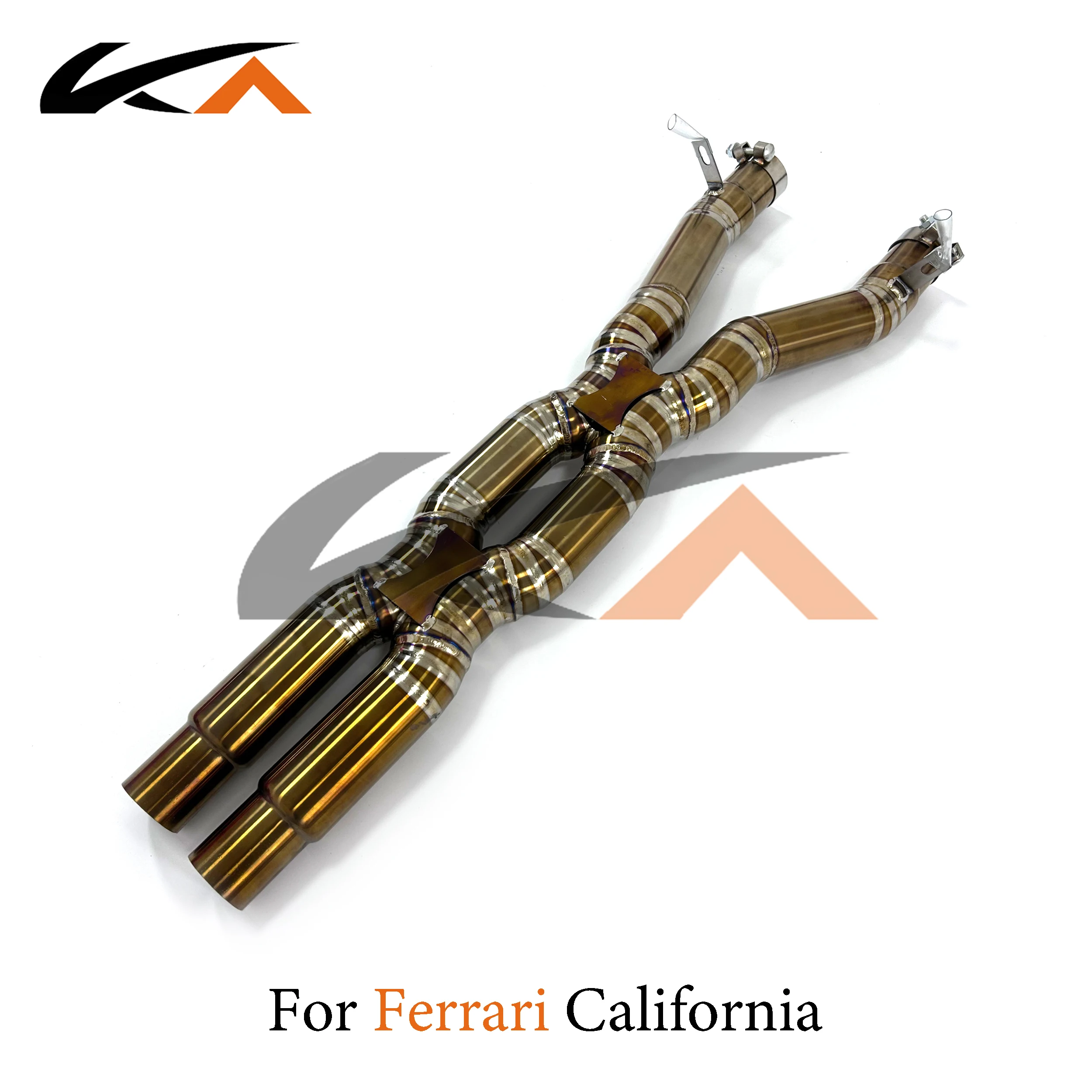 KA Tuning exhaust system titanium alloy mid pipe for Ferrari California 4.3L with double X-pipe