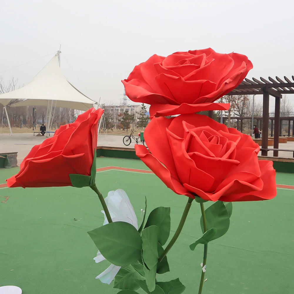 Artificial Large PE Rose Flowers, Handmade Flowers, Wedding Background Decoration, Festive Party Supplies, Garden Decor for Yard