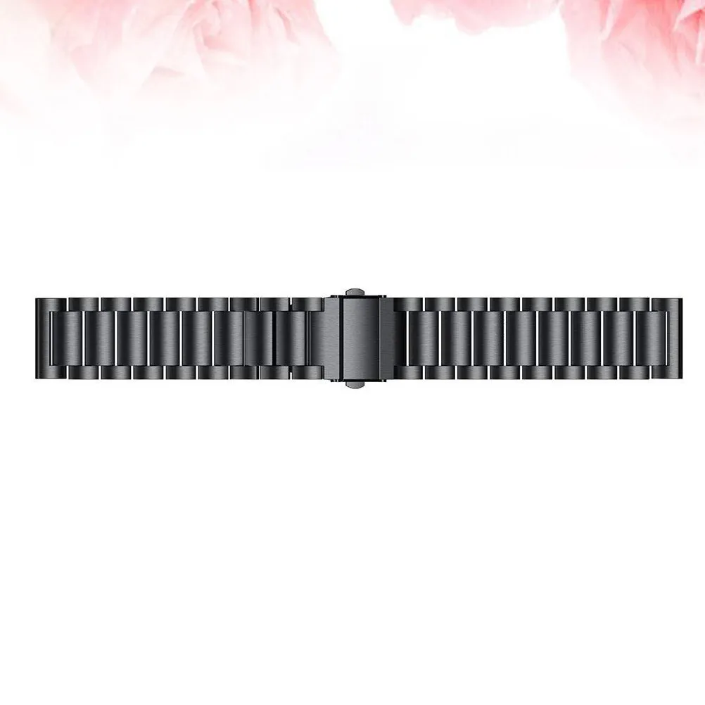 

Ремешок для часов из нержавеющей стали, черный, с металлической пряжкой, в стиле цепочки, удобный, мягкий, сменный, совместимый, 3 шт.