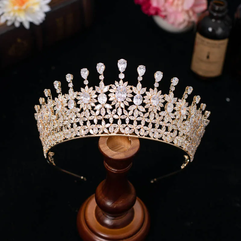 Sparking Pageant Beauty Tiara Luxury Design Bridal Hair Accessories Wedding Crowns For Women Corona Princesa