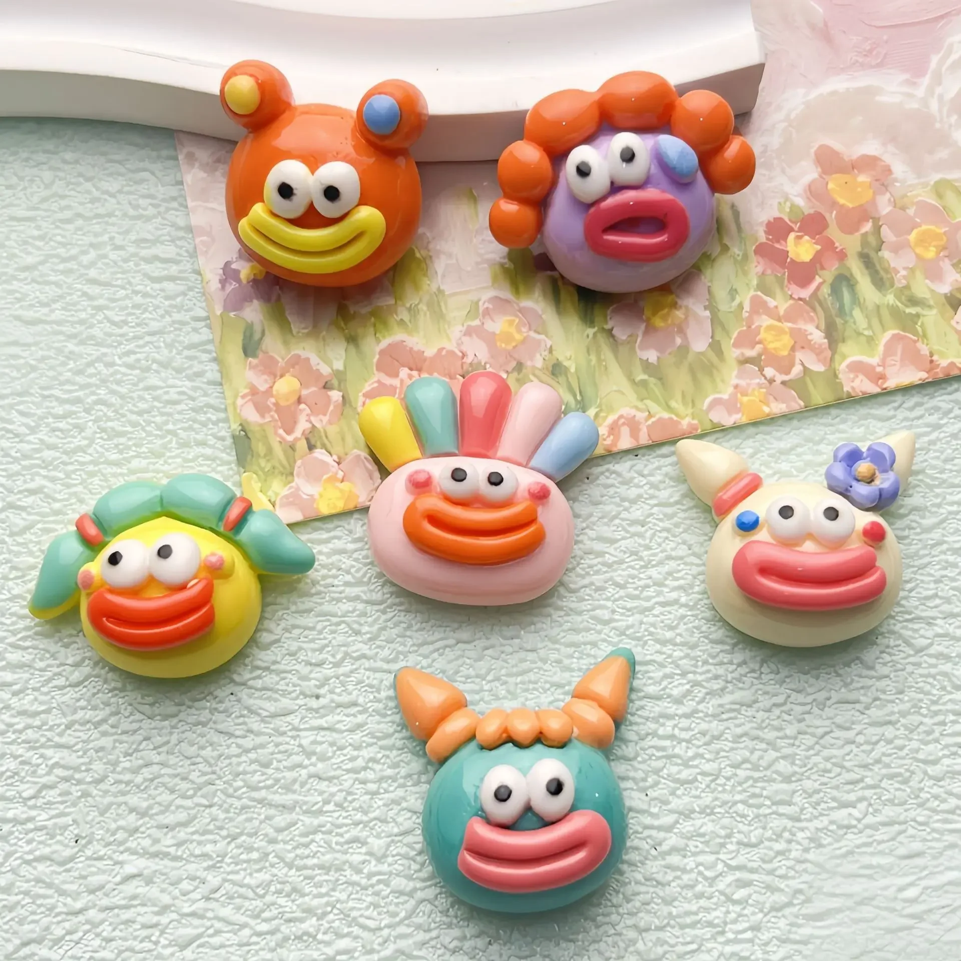 5 Stuks Schattige Cartoon Grappige Worst Mond Hars Flakback Cabochons Diy Ambachten Materialen Sieraden Maken Charmes