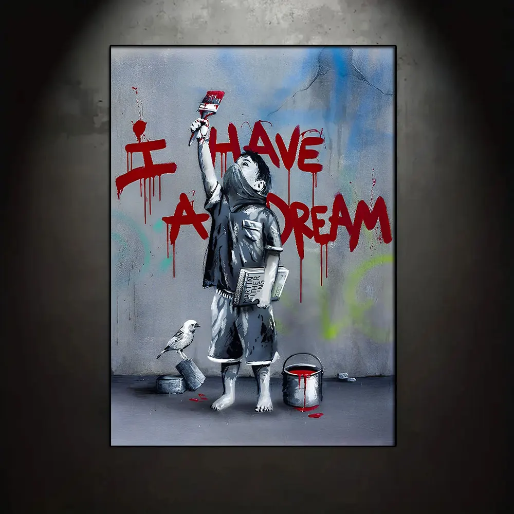 

I Hvae A Dream Motivational Slogan Canvas Painting Posters Prints Graffiti Inspirational Picture Wall Art Room Home Office Decor