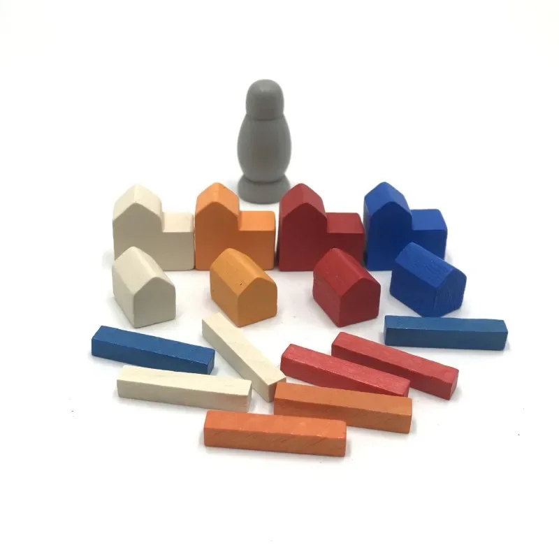 Way/House/City/Thieves Wooden Game Pieces 97Pcs/set Colorful Chess Pieces for Games Accessories