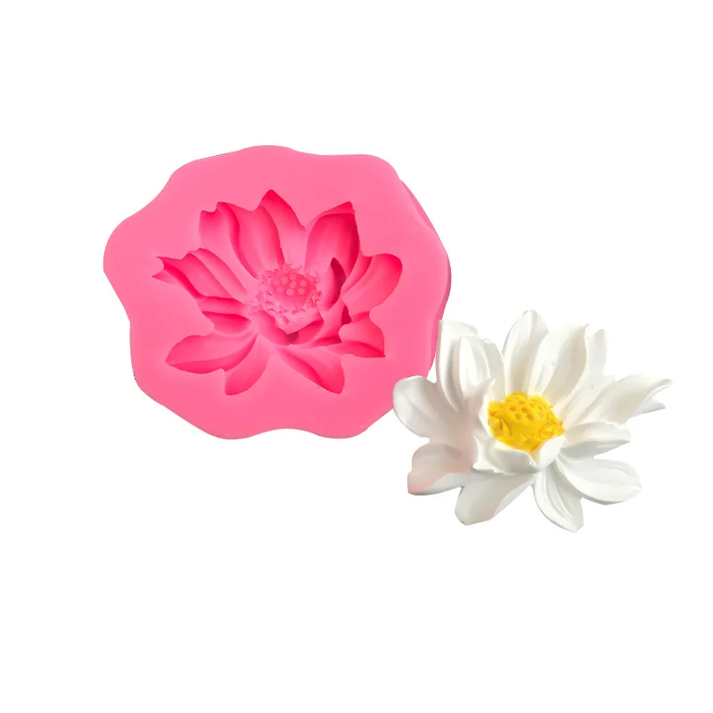 Lotus blüte Form flüssige Silikon form DIY Fondant Kuchen Schokolade Dessert Keks Dekoration Küche Back zubehör Werkzeuge