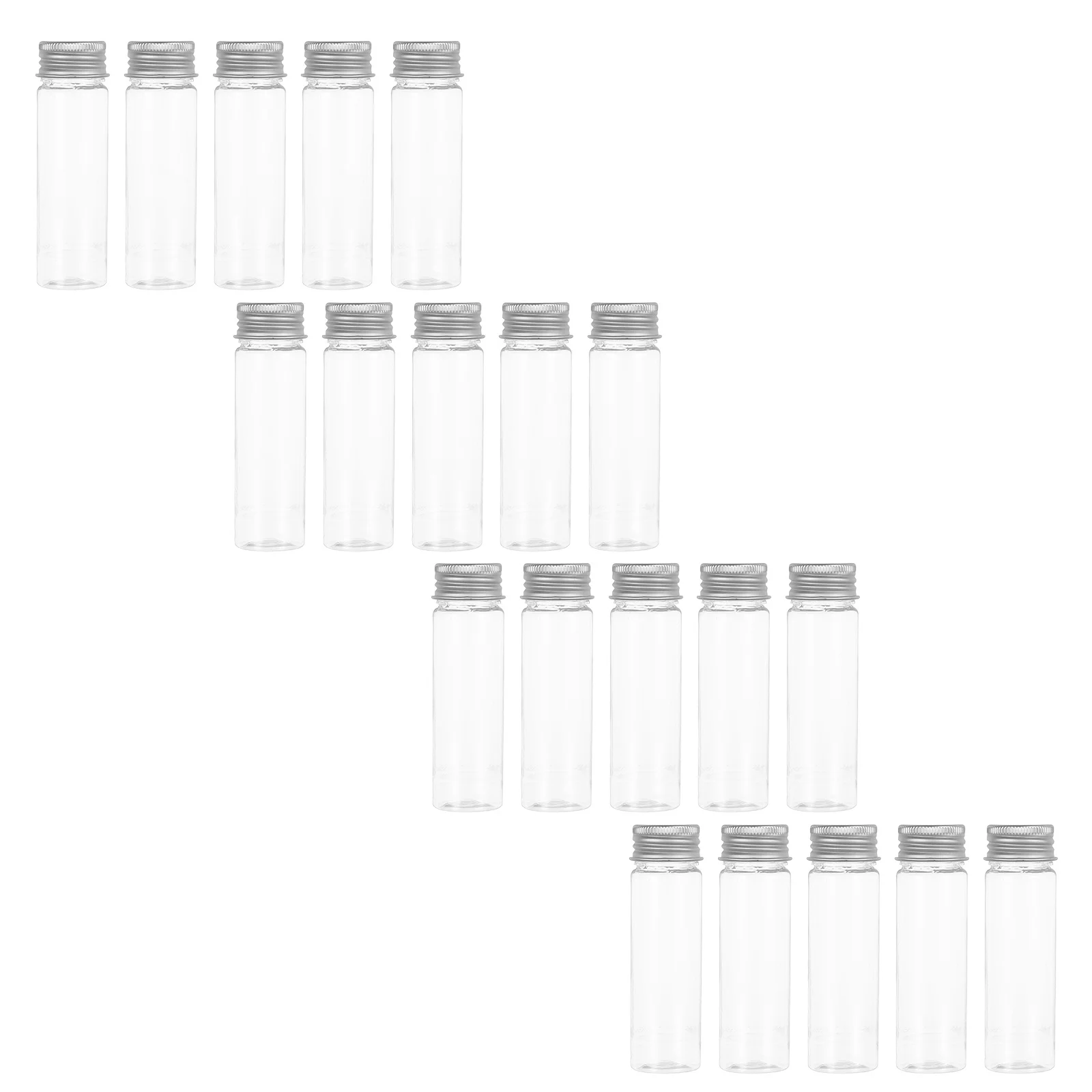 

20pcs Transparent Food Bottles 50Ml Clear Plastic Test Tubes Durable Storage Vials For Candy Bath Salts Samples Lab Portable