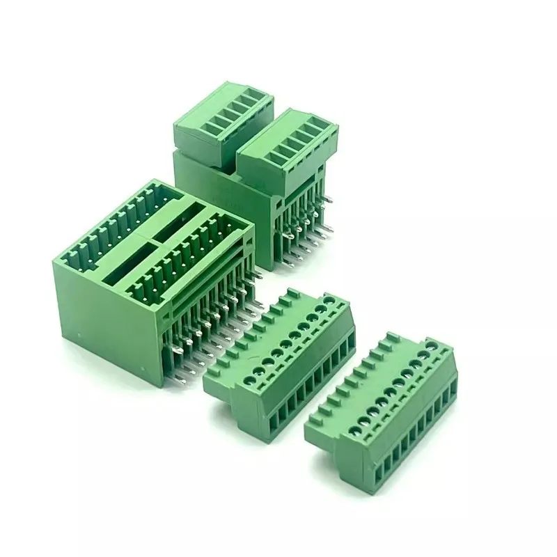 Terminal de fiação de PCB de camada dupla, tipo plug-in, fileira dupla, pino dobradiçado com plugue, 15EDGRH-2.54, 2 EDGRH-2.54, 5 conjuntos