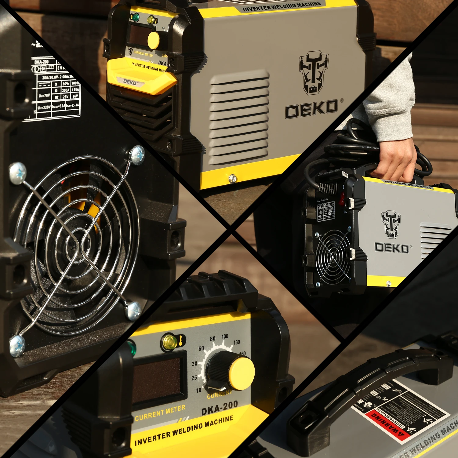 DEKO DKA SERIES 120/160/200/250 AMP DC INVERTER ARC WELDER WELDING MACHINE 220V IGBT MMA FOR HOME BEGINNER LIGHTWEIGHT EFFICIEN