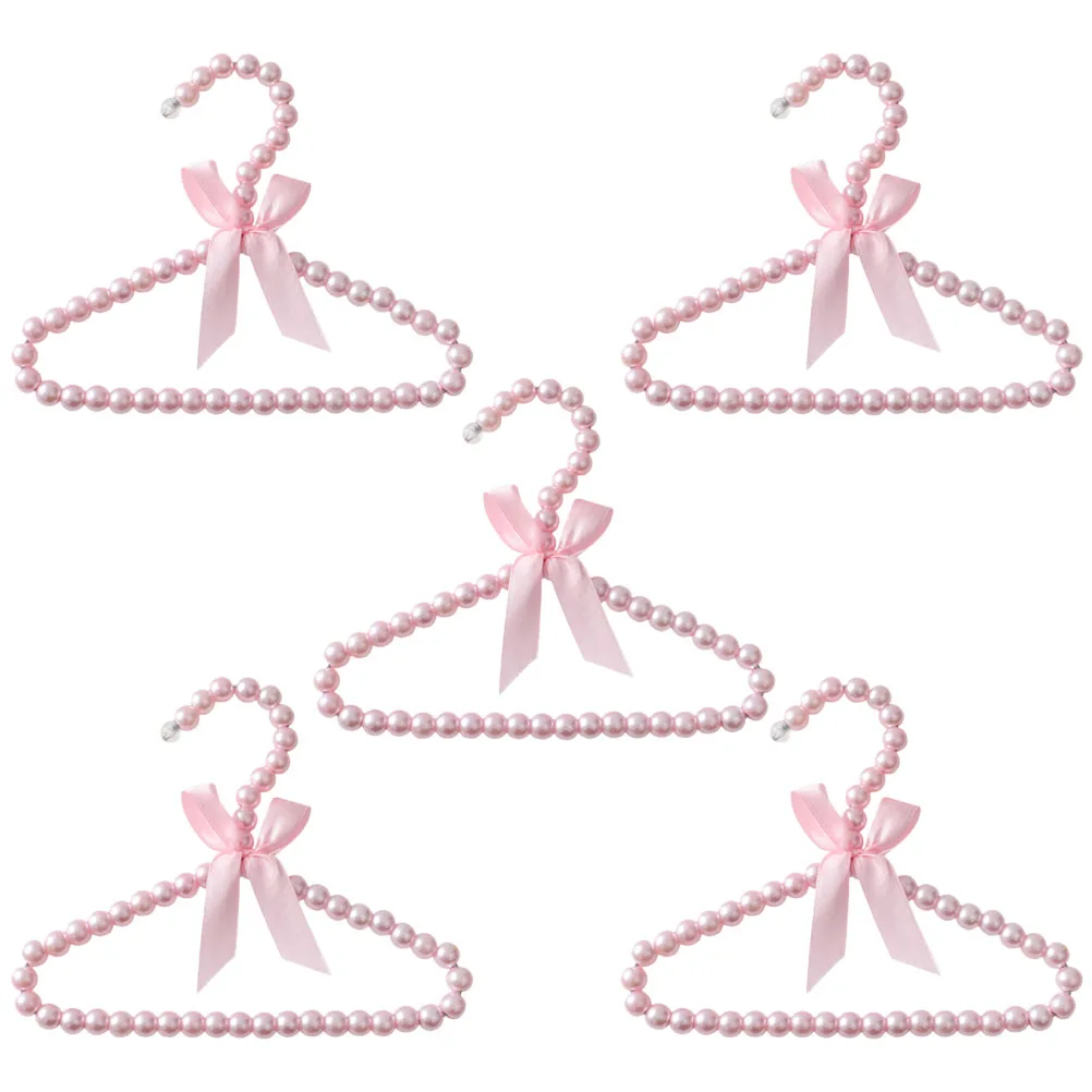 

5Pcs Small Pearl Hangers Pet Clothes Rack Non Deform Shoulder Protect Indoor Drying Organizer Pearl Hangers