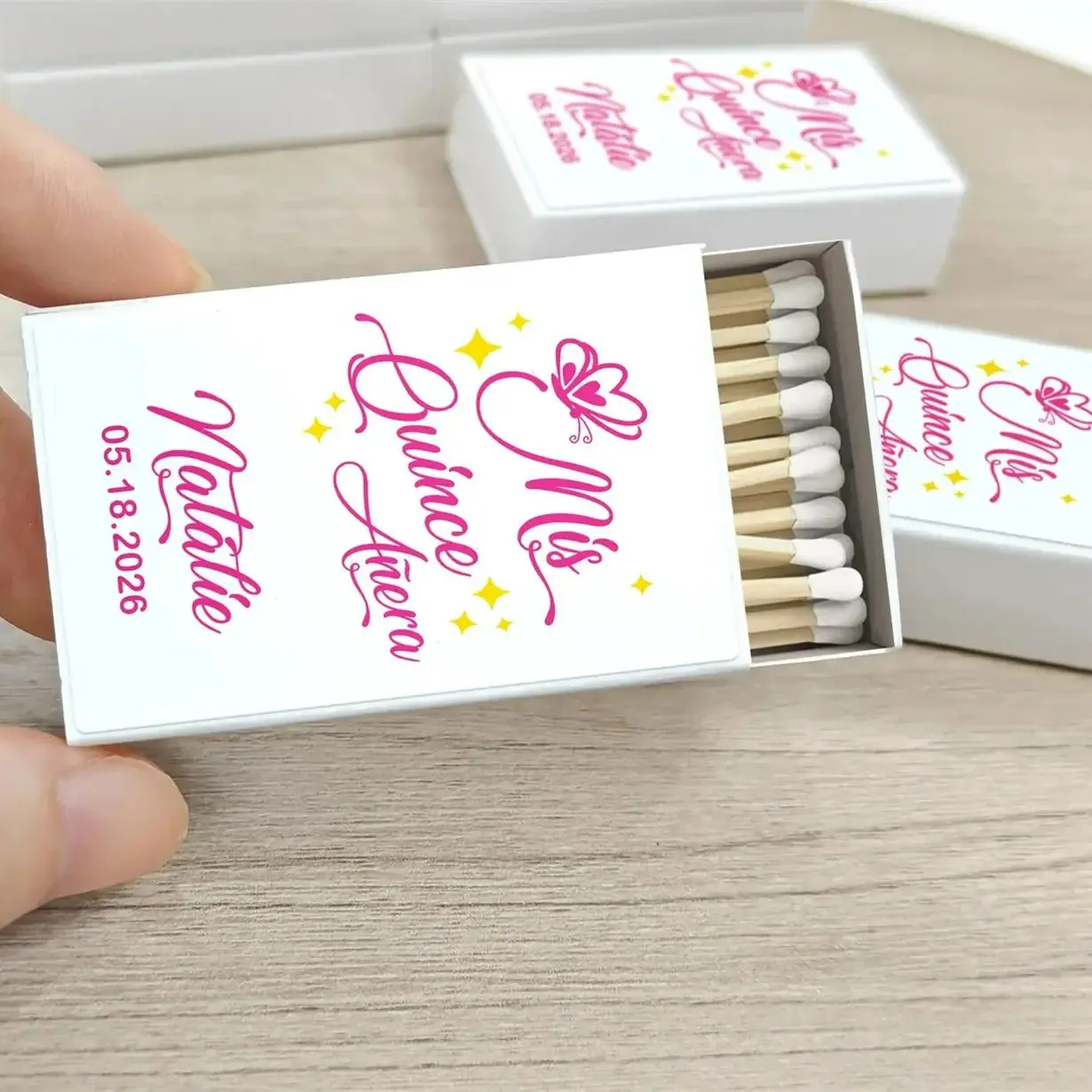 

Custom Matchboxes/Sweet 16 Favors/Quinceanera MatchBoxes Favor Gifts/16th Birthday Favors/Mis Quince Matchbook Art/16th Birthda