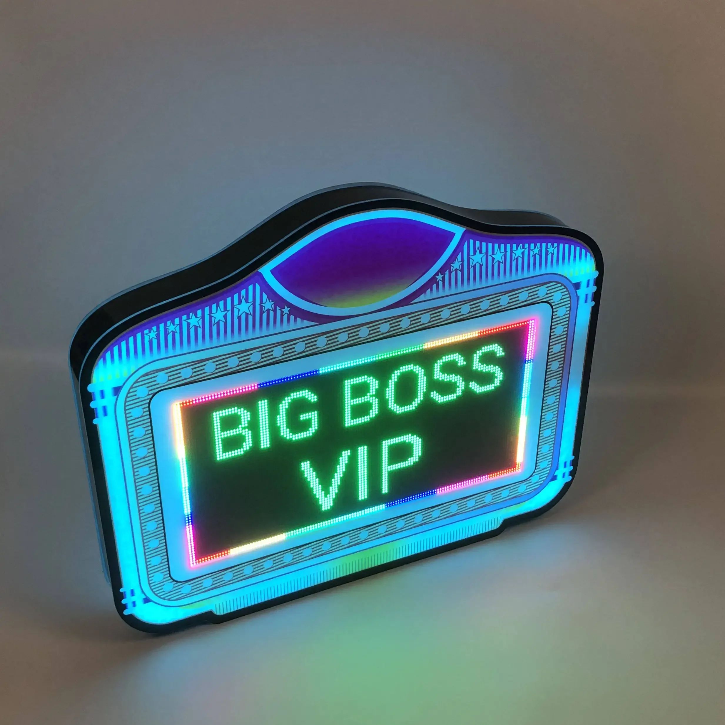 High Quality Customized Logo LED Letter Board Marquee Night Club Bottle Presenter with Metal Frame Digital Message Sign