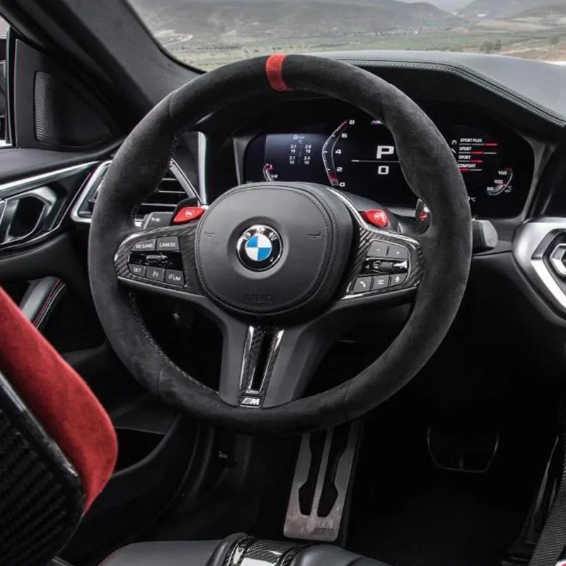 Hand Stitched Non-slip Car Steering Wheel Cover for BMW M Sport G30 G02 X5 F40 F41 g82 M4 DIY Soft Suede Car Interior