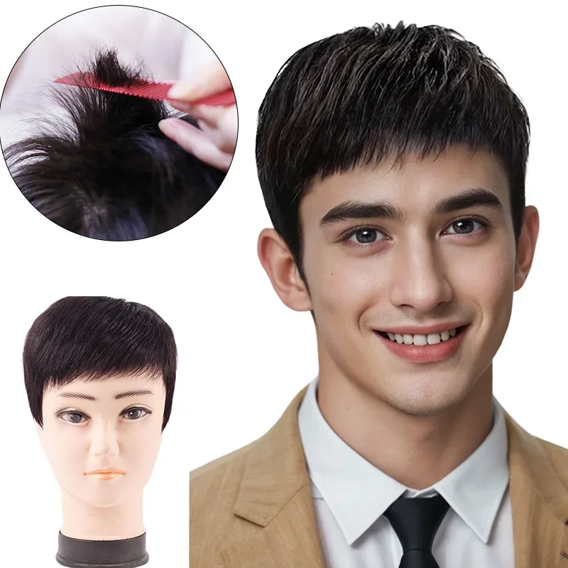 One-size-fits-all Are Naturally Toupee Men Breathable French Lace Front Men's Wig Human Hair Toupee Men's Replacement Systems