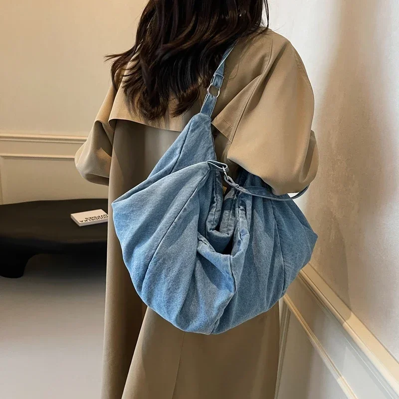 Cowboy Cloth Bag Women's 2024 Autumn and Winter New Shoulder Bag Casual Lightweight Travel Single Shoulder Armpit Paquete Tote