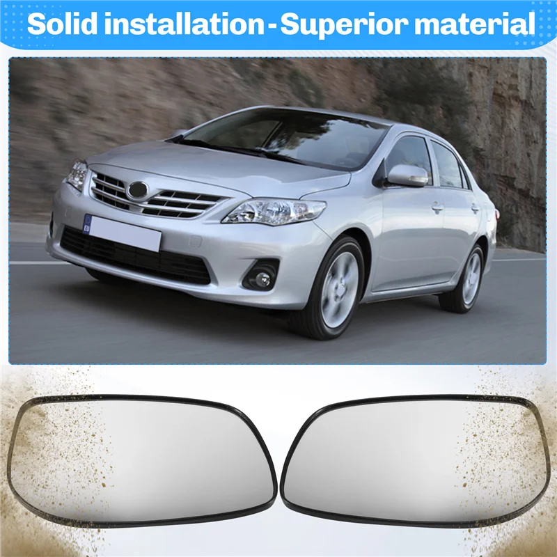 AB61-عدسة زجاجية مرآة مع تسخين السيارة عكس عدسة مرآة لتويوتا كورولا 2007-2013