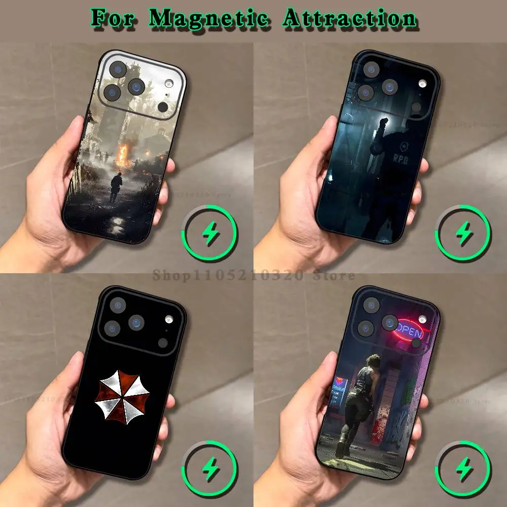 

Game R-Resident E-Evil Video Phone Case For iPhone 17,16,15,14,13,12,11,Pro,Max,Plus,E,Air,Mini Magnetic Magsafe Frosted Clear