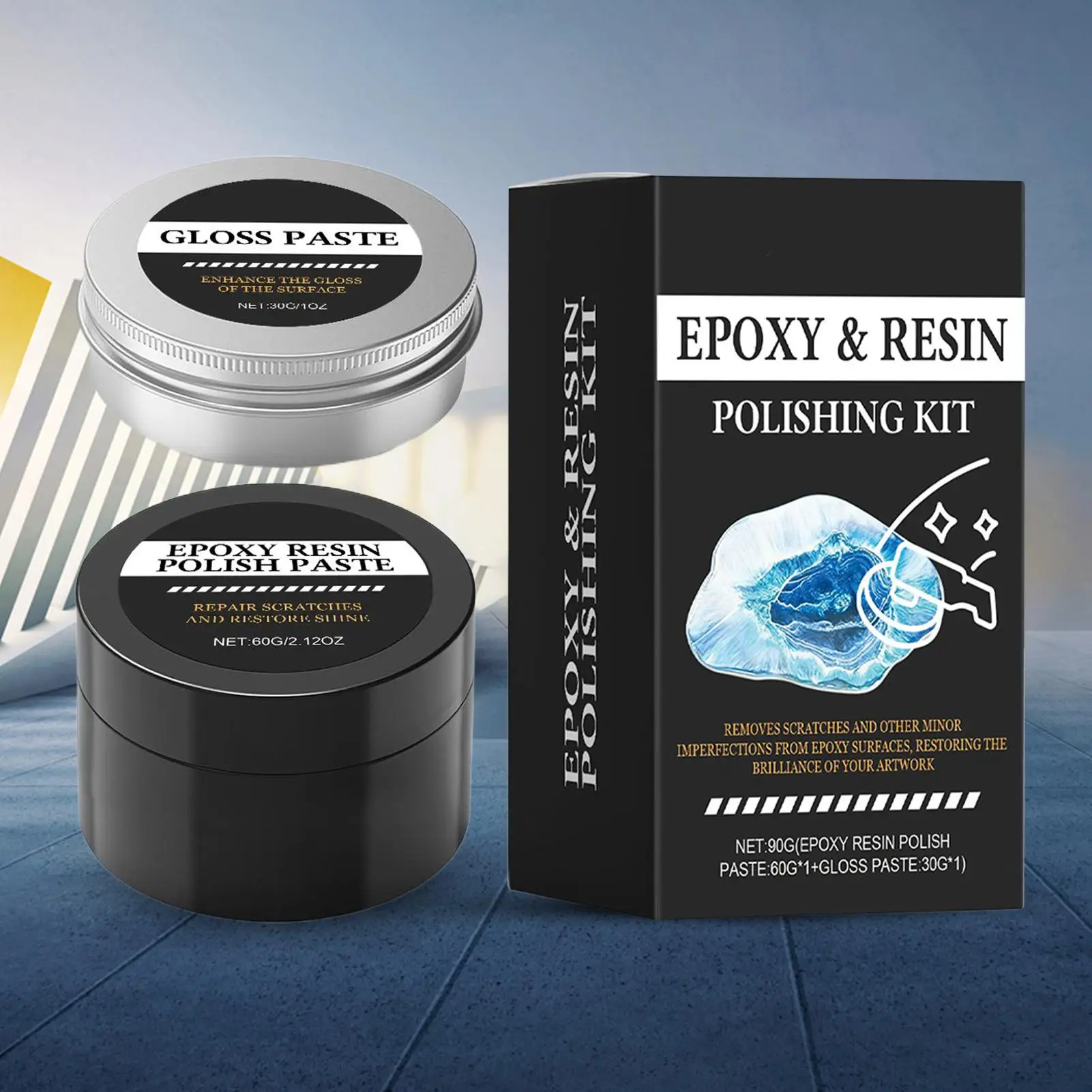 Epoxy resin high gloss polishing paste Resin Polishing Kit Creamy Paste Removes Scratches Acrylic Polishing Kit for Beginners
