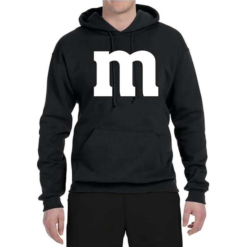 

Костюм группы на Хэллоуин с буквой M, графический костюм команды, забавная мужская модная толстовка с капюшоном Y2k, толстовки с капюшоном и принтом букв